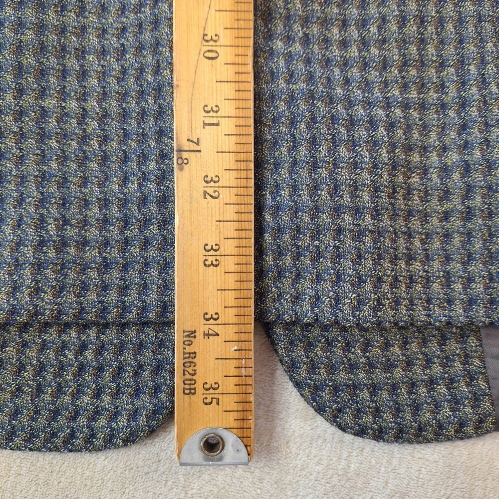 Vito Rufolo Suit Jacket Mens 46 Long Gray Wool Check Ventless 3 Button Italy